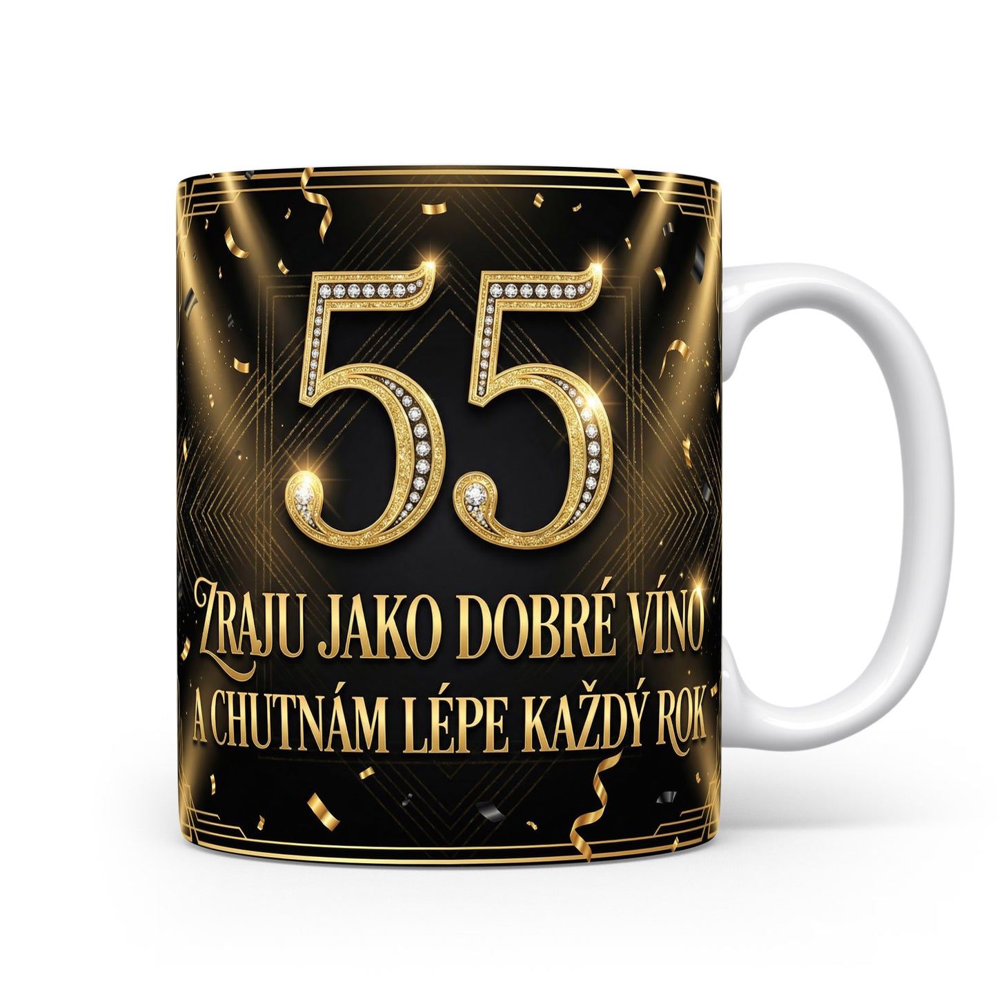 Narozeninový hrnek s věkem 55