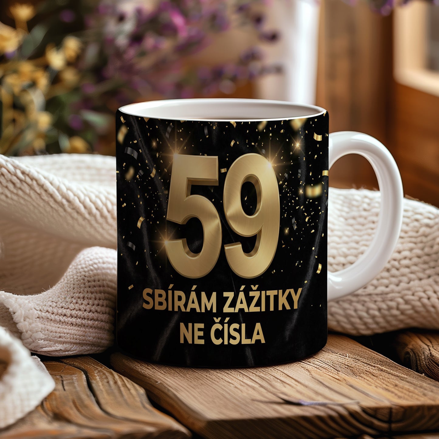 Narozeninový hrnek 59 let – SBÍRÁM ZÁŽITKY NE ČÍSLA