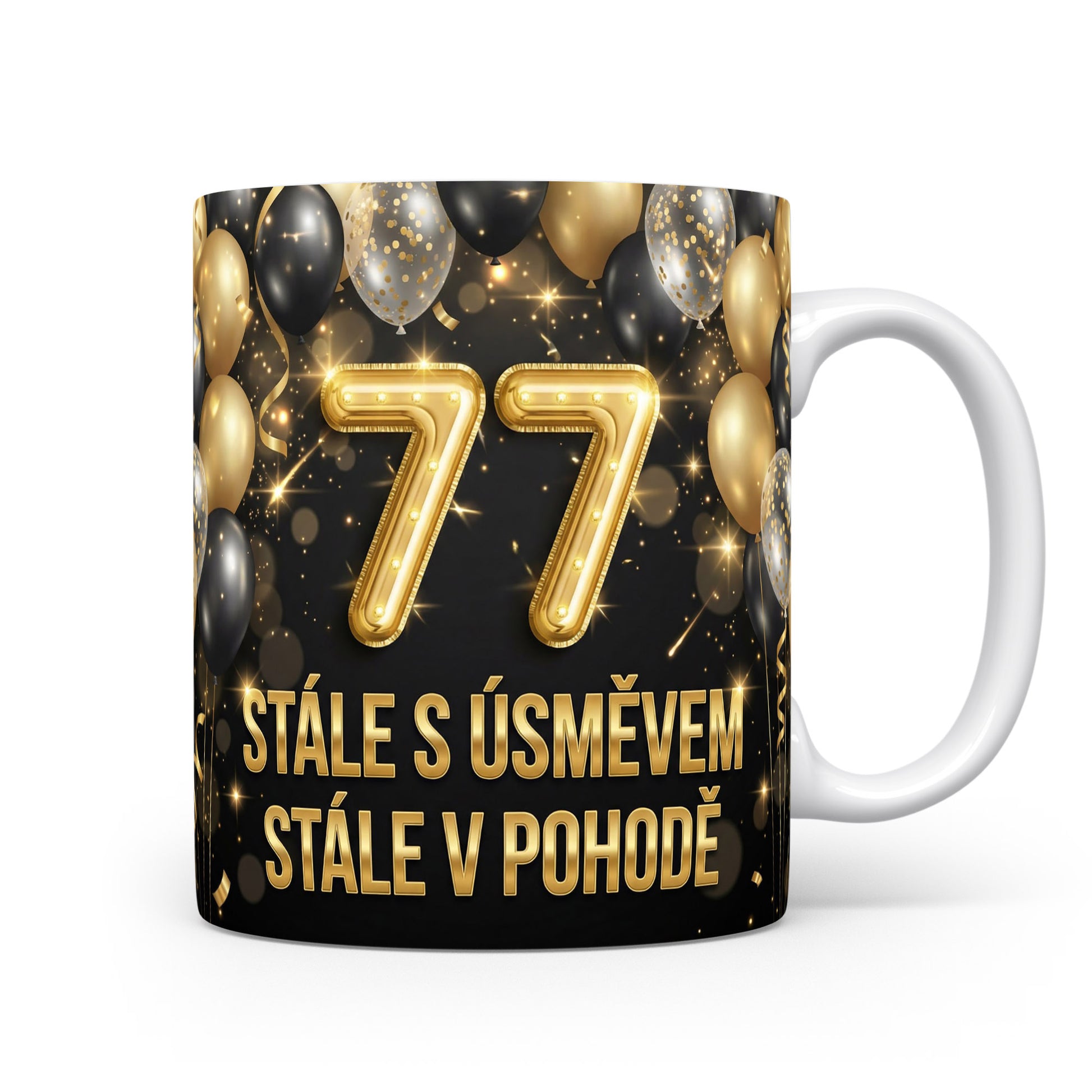 Narozeninový hrnek s číslem 77