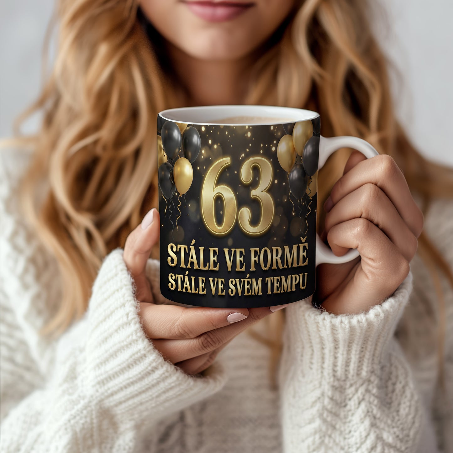 Narozeninový hrnek 63 let – STÁLE VE FORMĚ, STÁLE VE SVÉM TEMPU