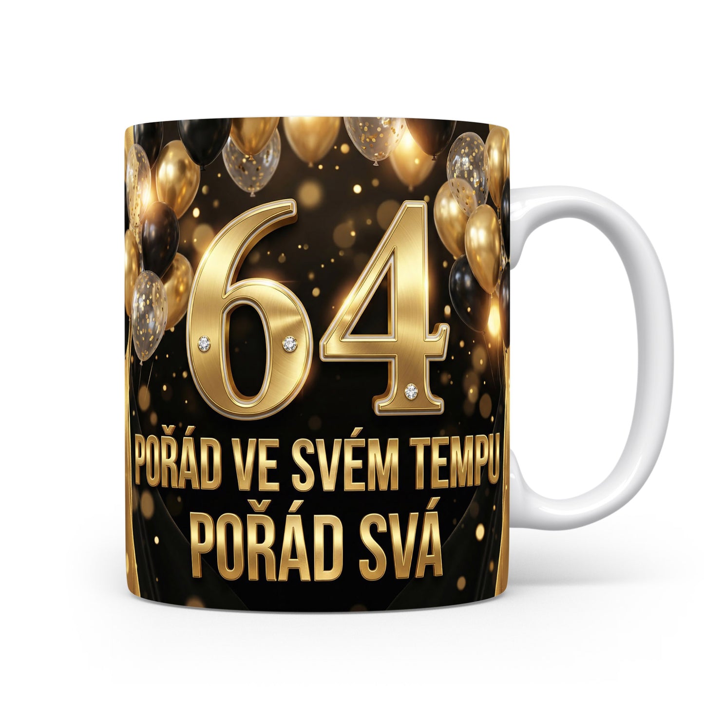 Narozeninový hrnek s věkem 64