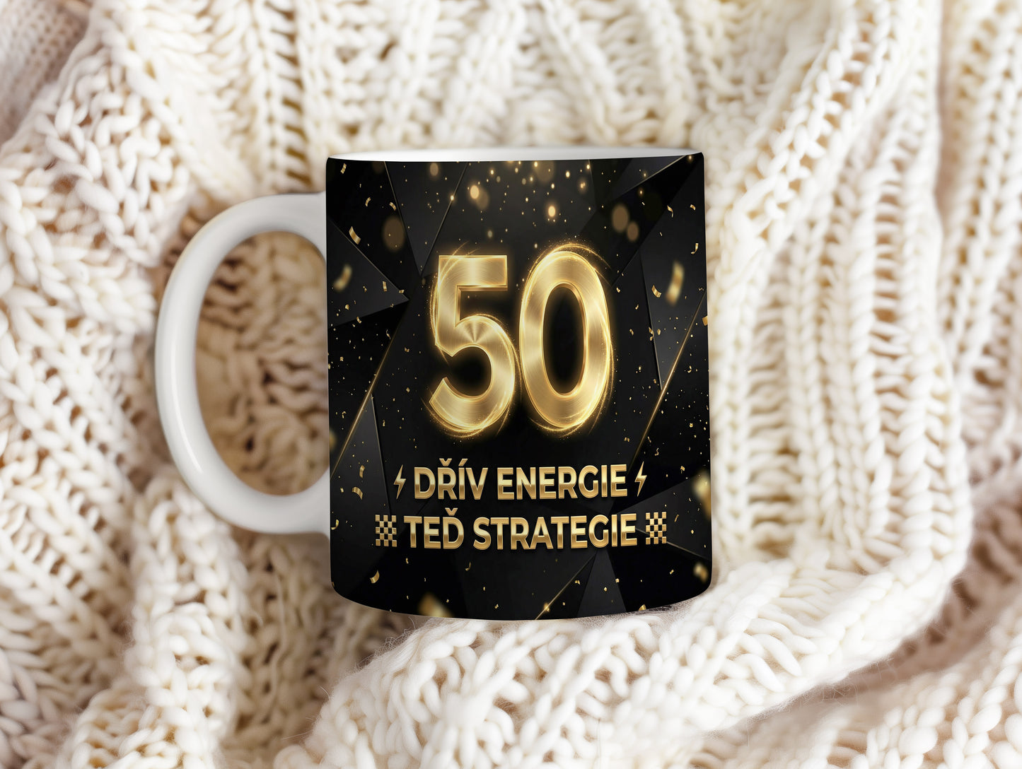 Narozeninový hrnek 50 let – DŘÍV ENERGIE TEĎ STRATEGIE