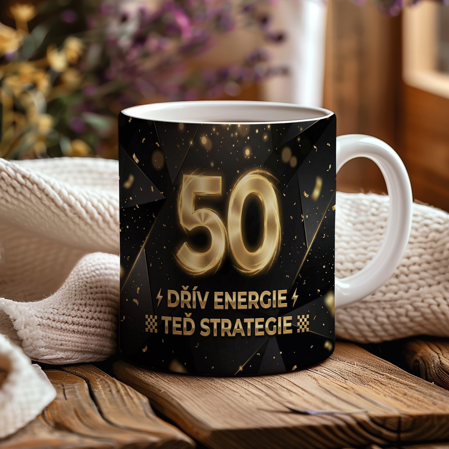 Narozeninový hrnek 50 let – DŘÍV ENERGIE TEĎ STRATEGIE