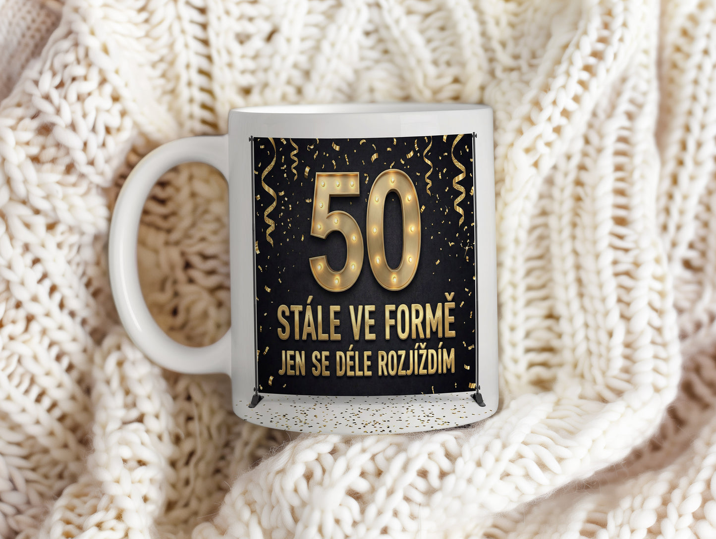 Narozeninový hrnek 50 let – STÁLE VE FORMĚ JEN SE DÉLE ROZJÍŽDÍM
