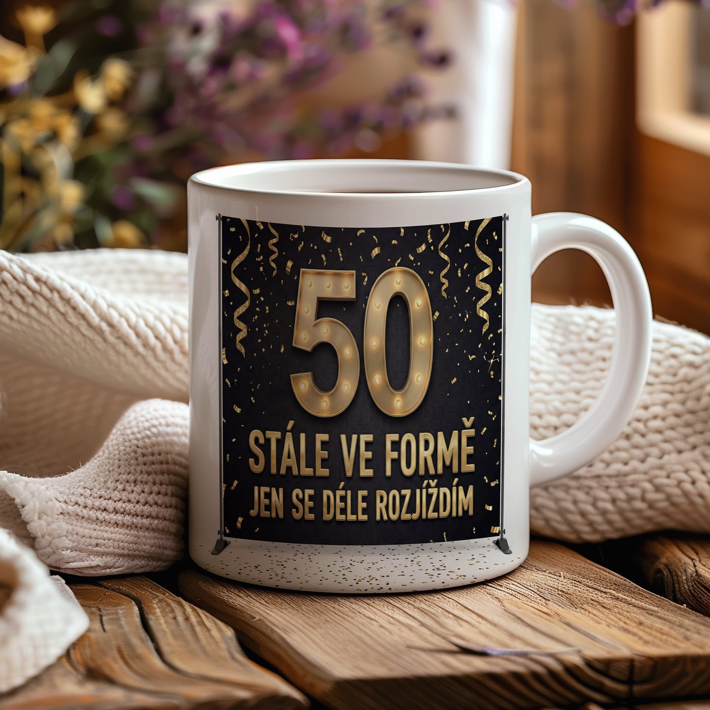 Narozeninový hrnek 50 let – STÁLE VE FORMĚ JEN SE DÉLE ROZJÍŽDÍM
