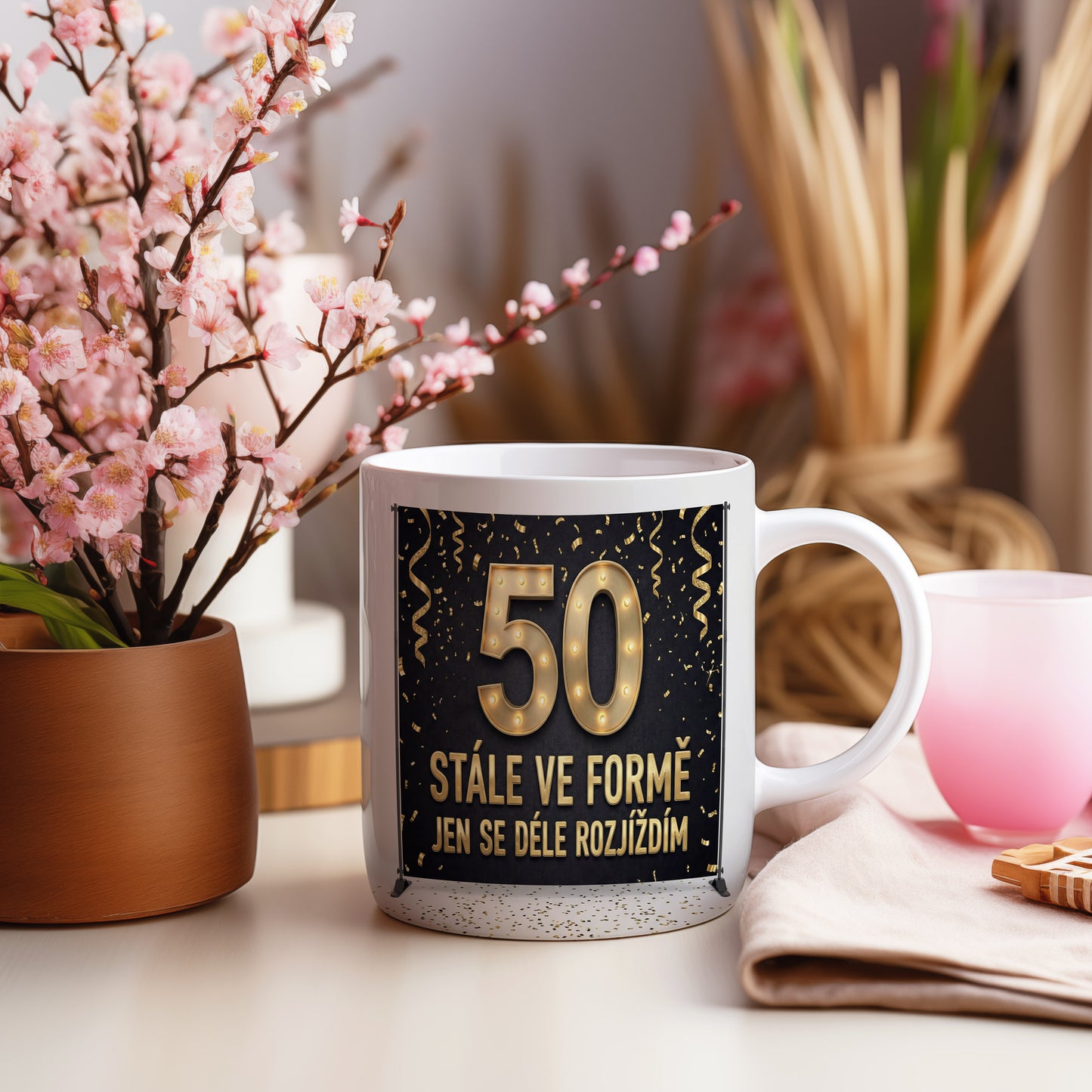 Narozeninový hrnek 50 let – STÁLE VE FORMĚ JEN SE DÉLE ROZJÍŽDÍM