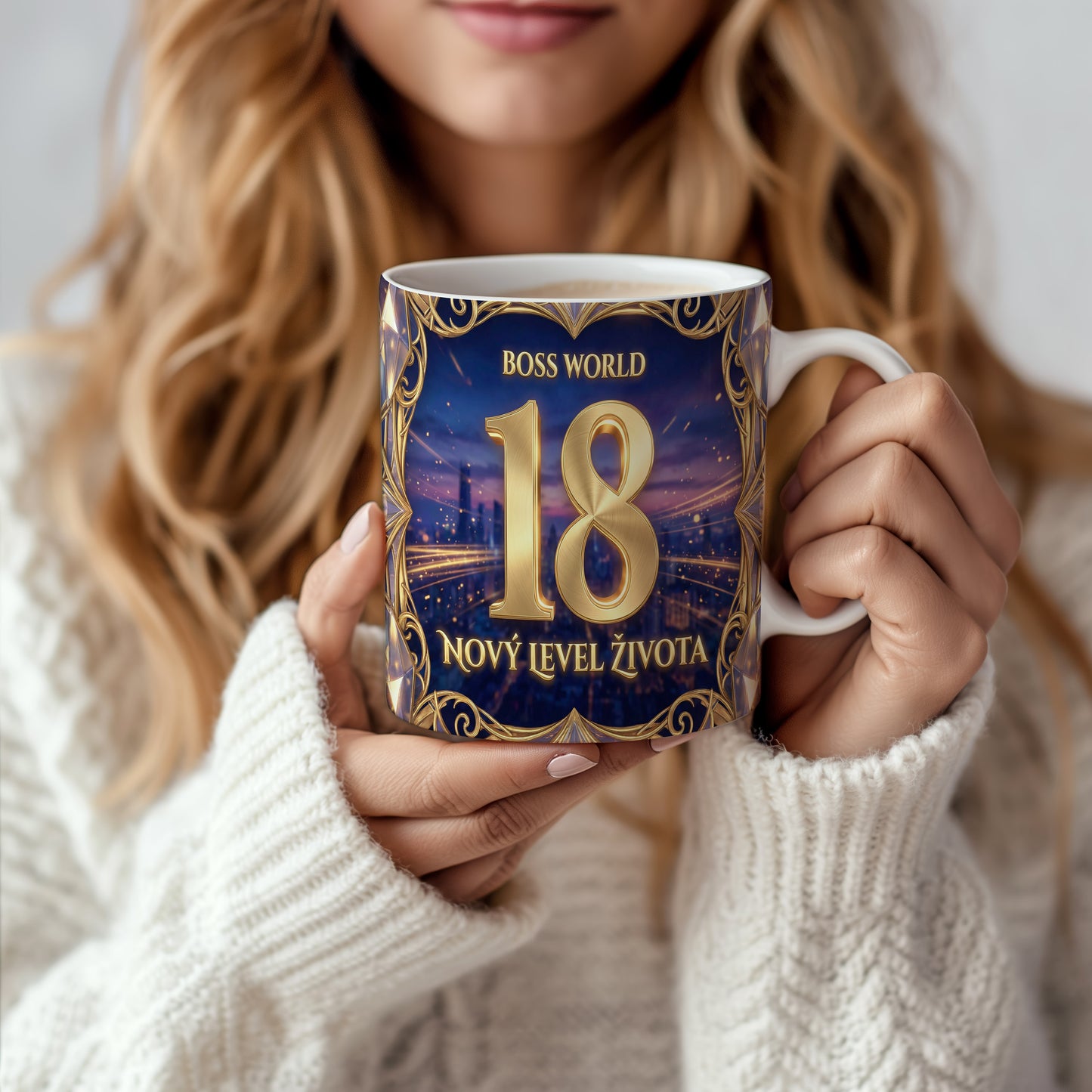 Narozeninový hrnek 18 let – NOVÝ LEVEL ŽIVOTA