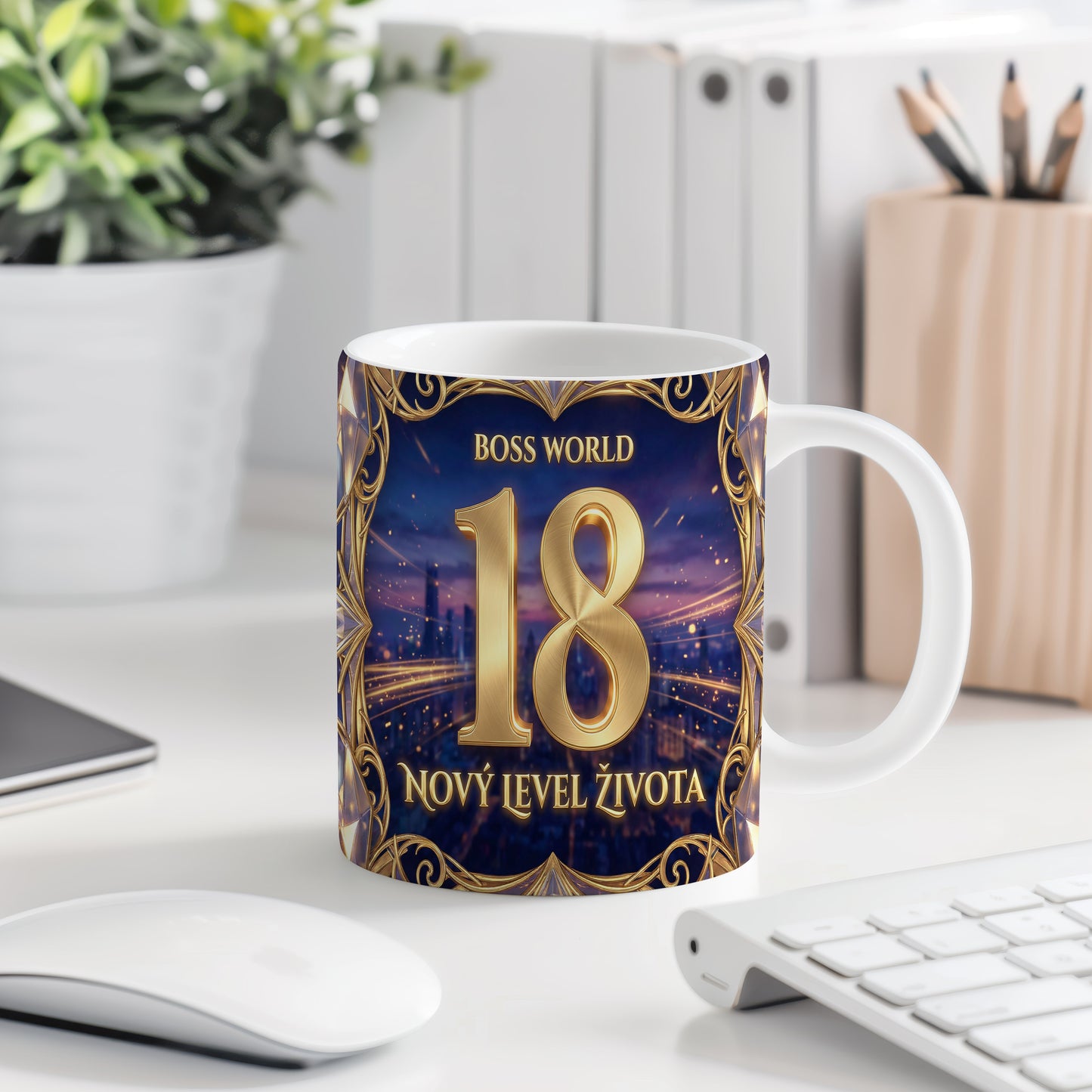 Narozeninový hrnek 18 let – NOVÝ LEVEL ŽIVOTA