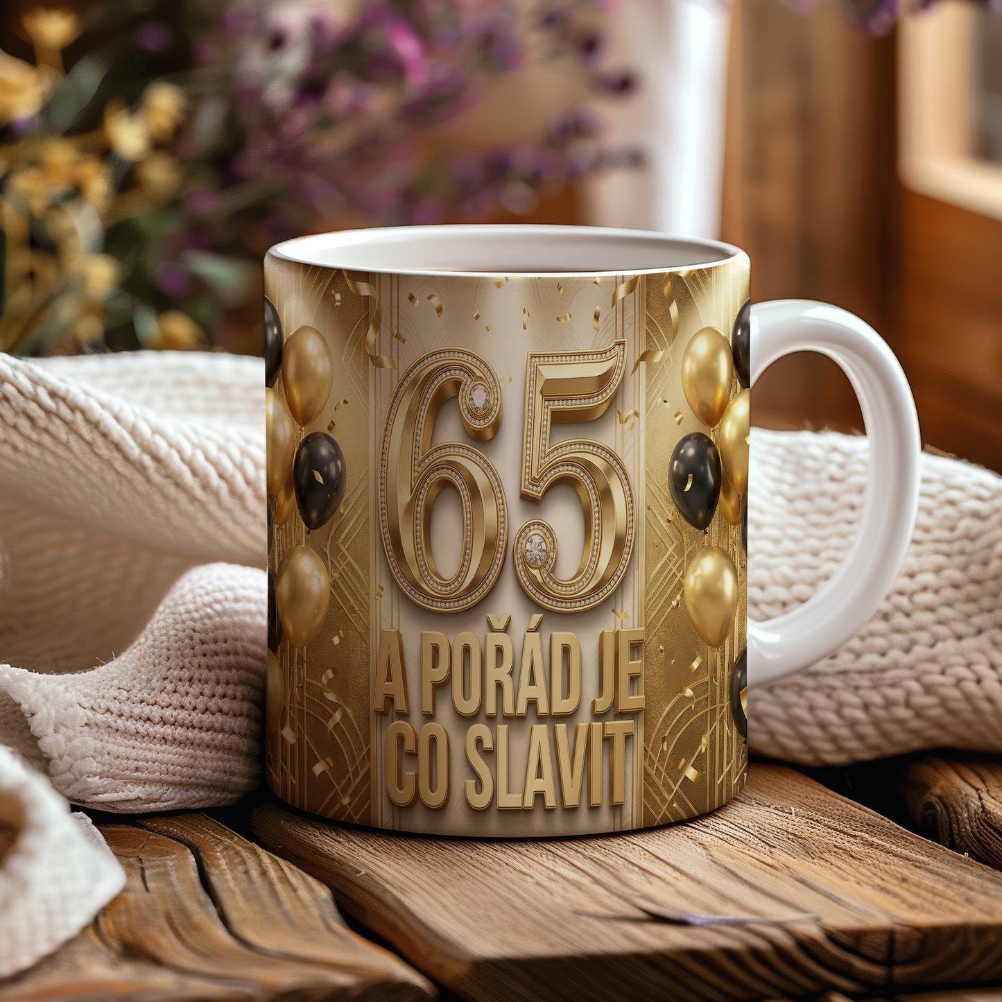 Narozeninový hrnek 65 let – A POŘÁD JE CO SLAVIT