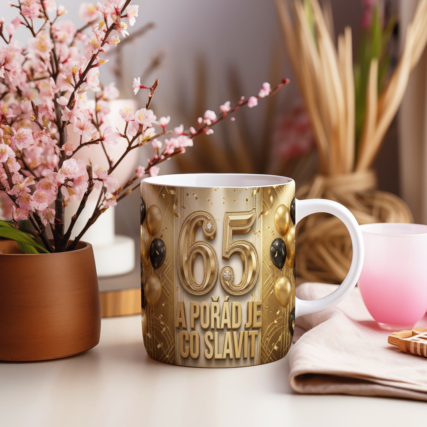Narozeninový hrnek 65 let – A POŘÁD JE CO SLAVIT