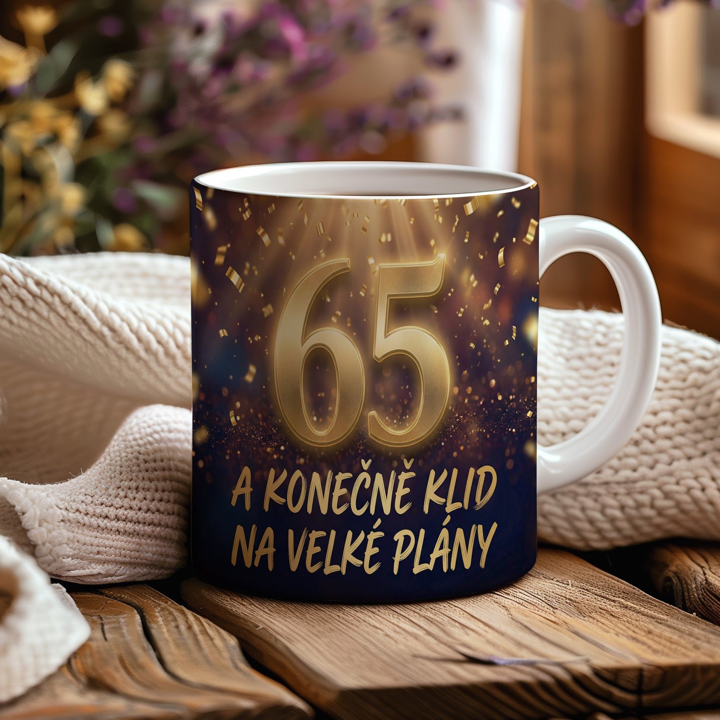 Narozeninový hrnek 65 let – A KONEČNĚ KLID NA VELKÉ PLÁNY