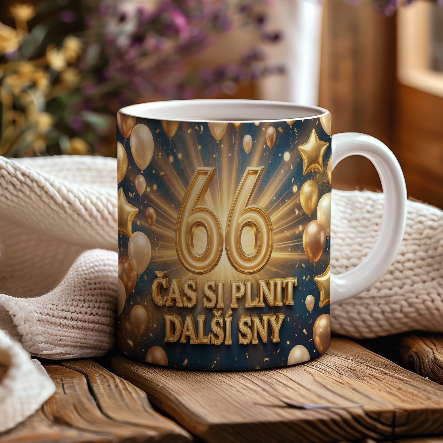 Narozeninový hrnek 66 let – ČAS SI PLNIT DALŠÍ SNY
