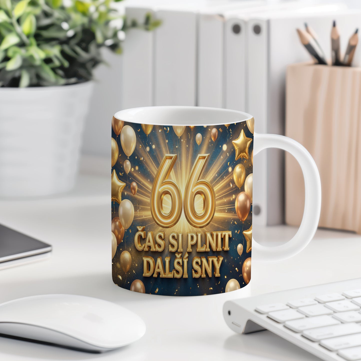 Narozeninový hrnek 66 let – ČAS SI PLNIT DALŠÍ SNY