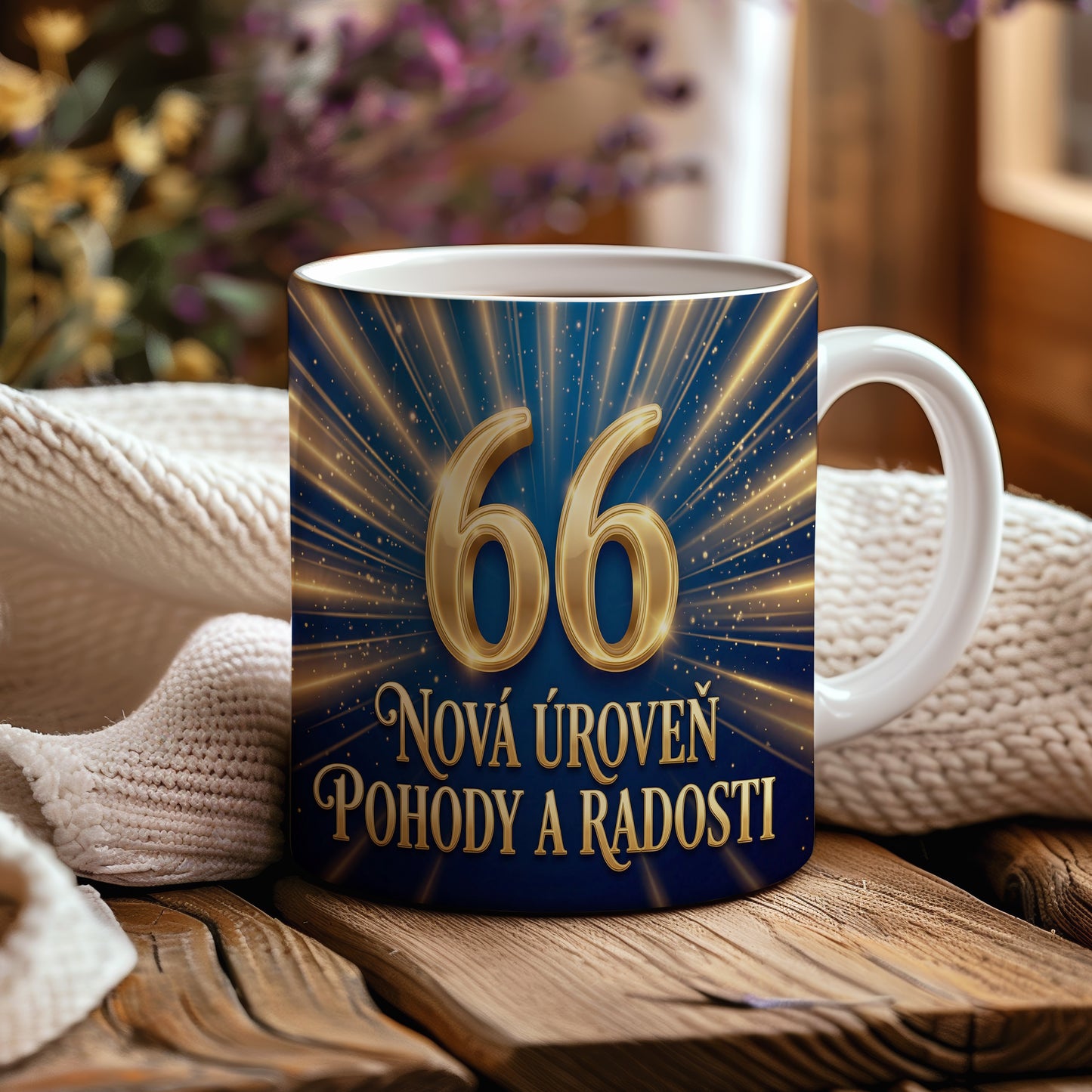 Narozeninový hrnek 66 let – NOVÁ ÚROVEŇ POHODY A RADOSTI
