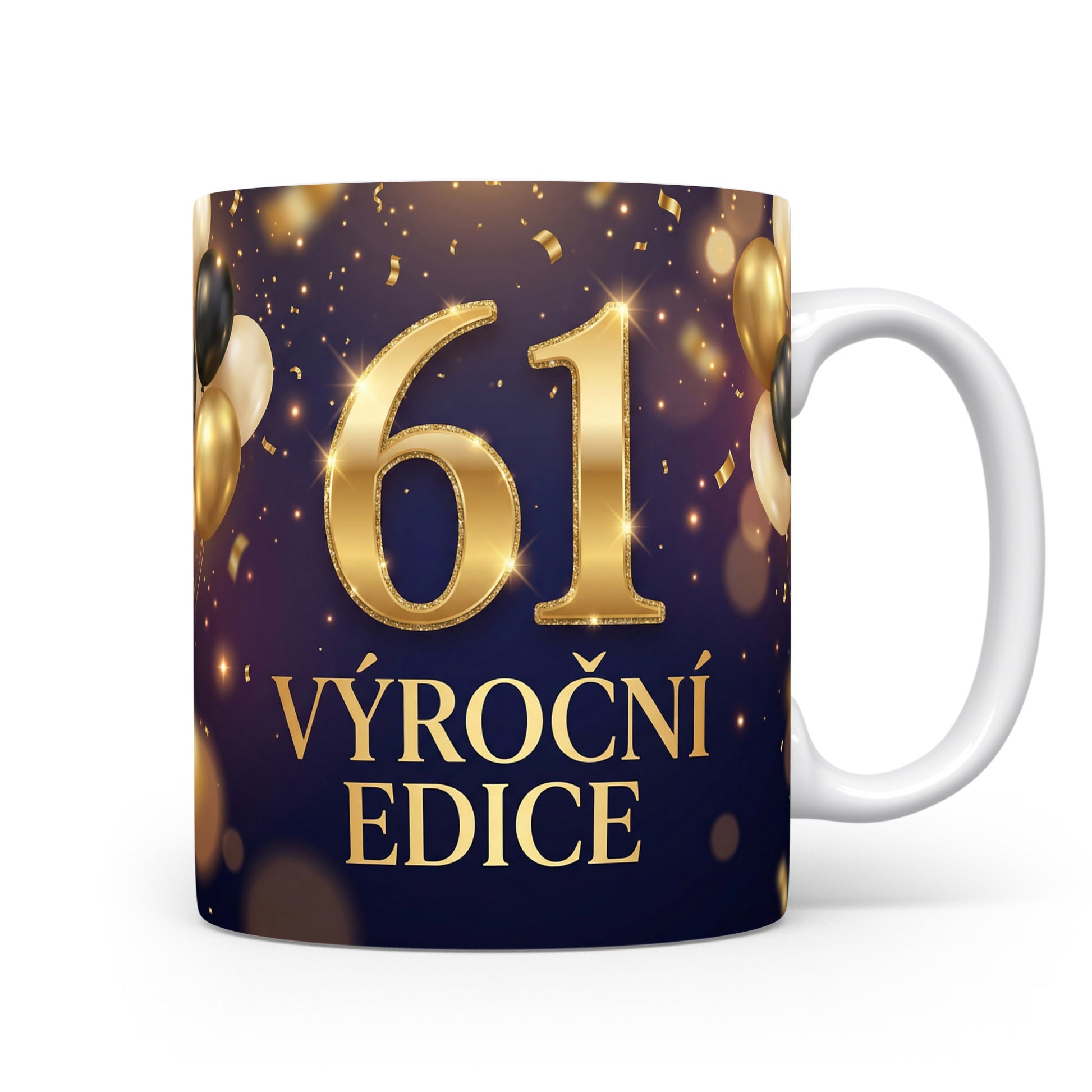 Hrnček s nápisem 61 VÝROČNÍ EDICE