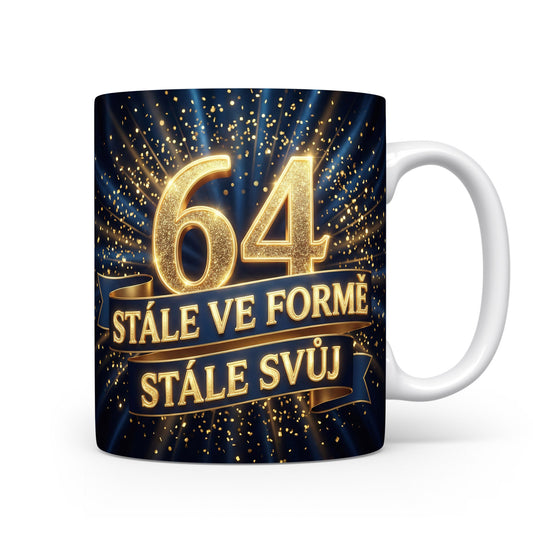 Narozeninový hrnek s věkem 64