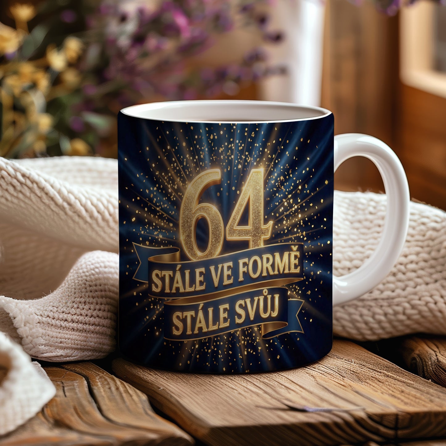 Narozeninový hrnek 64 let – STÁLE VE FORMĚ, STÁLE SVŮJ