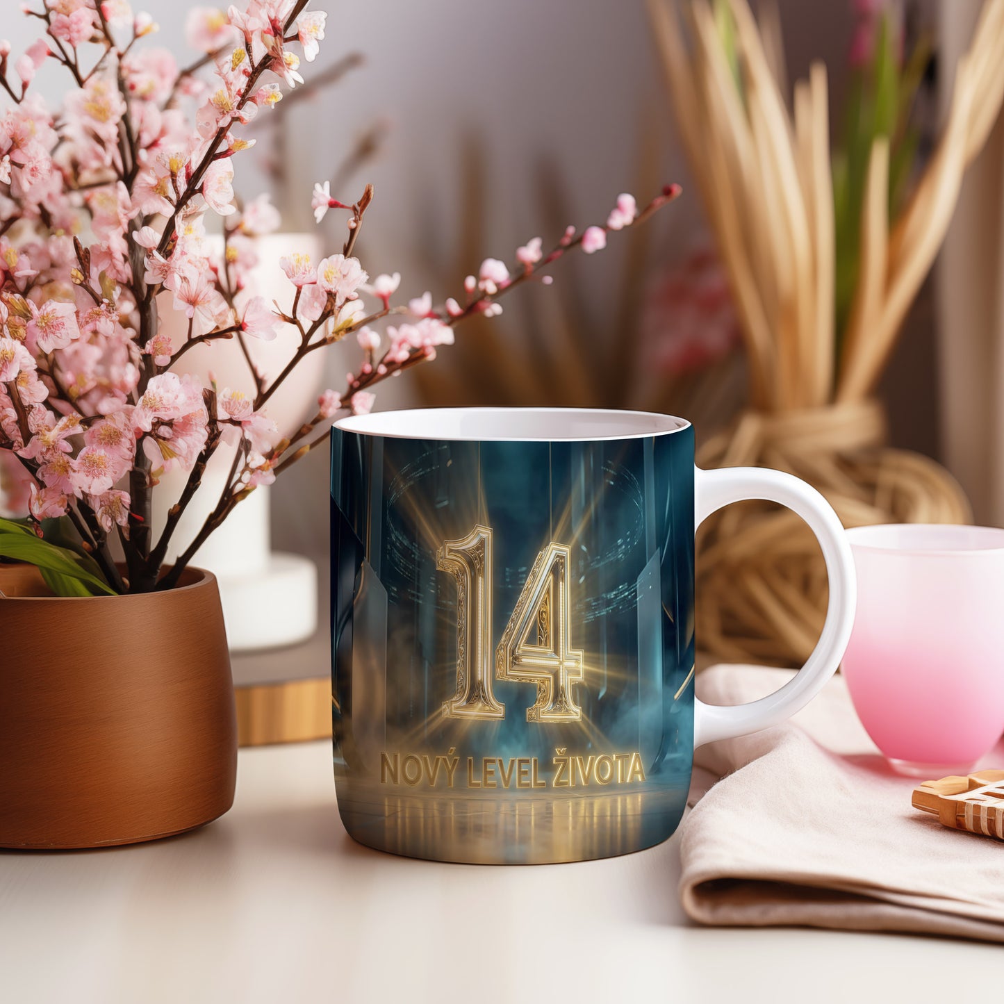 Narozeninový hrnek 14 let – NOVÝ LEVEL ŽIVOTA