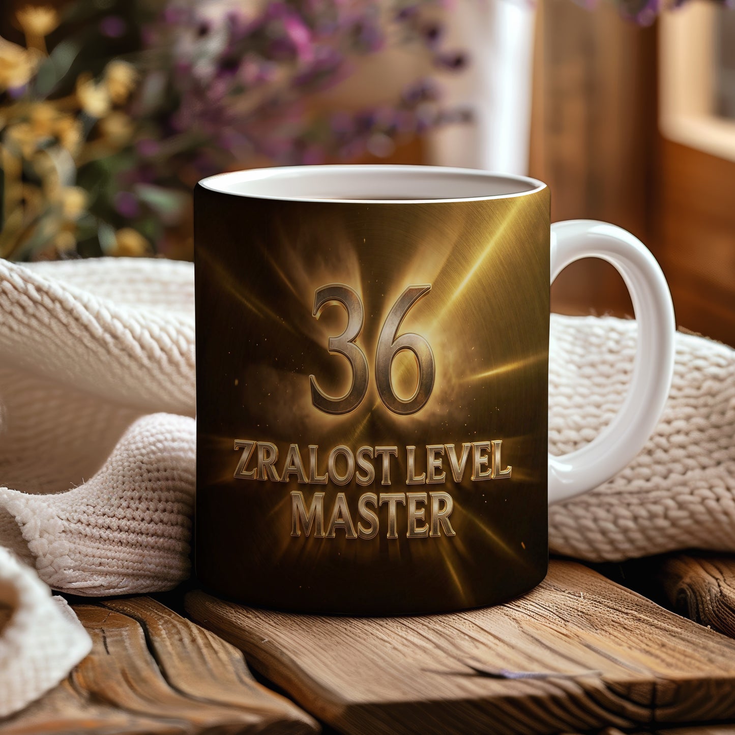 Narozeninový hrnek 36 let – ZRALOST LEVEL MASTER