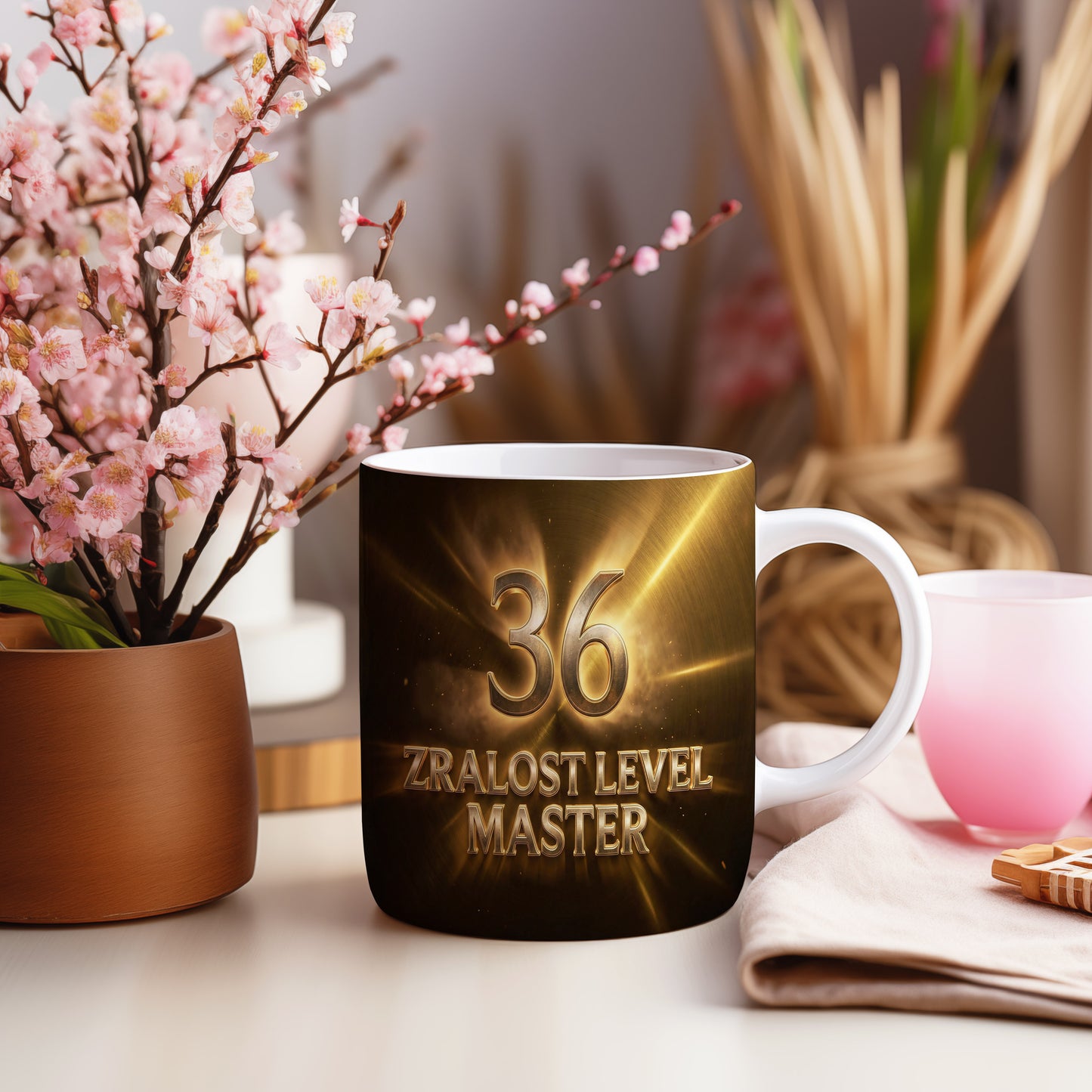 Narozeninový hrnek 36 let – ZRALOST LEVEL MASTER