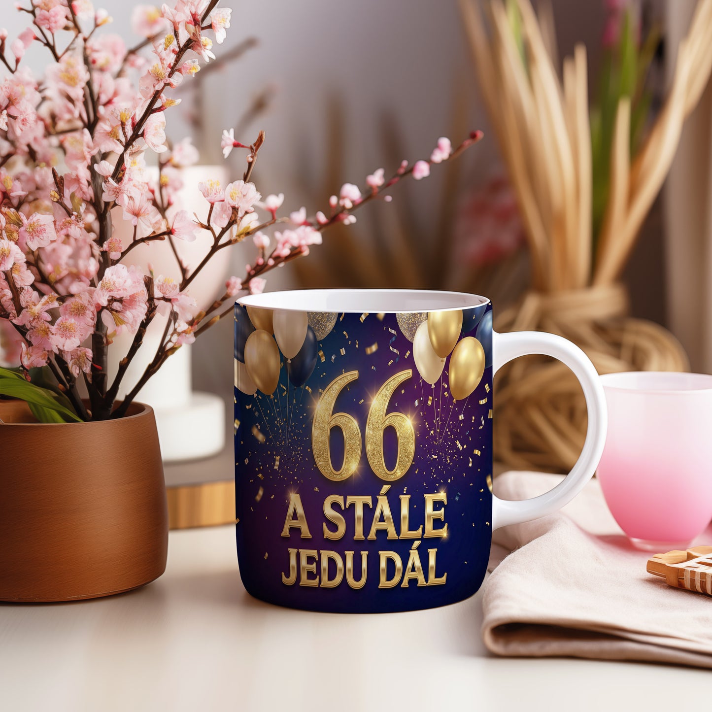 Narozeninový hrnek 66 let – A STÁLE JEDU DÁL