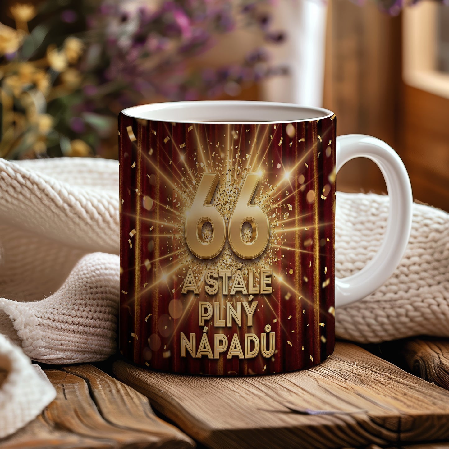 Narozeninový hrnek 66 let – A STÁLE PLNÝ NÁPADŮ