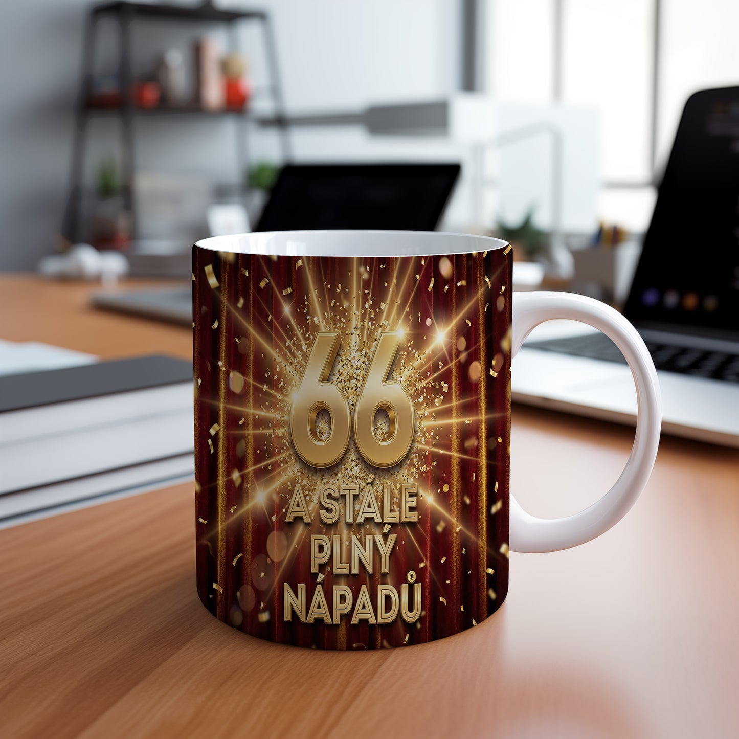 Narozeninový hrnek 66 let – A STÁLE PLNÝ NÁPADŮ