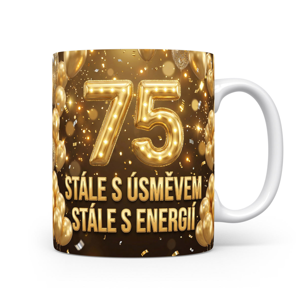 Hrnček s nápisem k 75. narozeninám