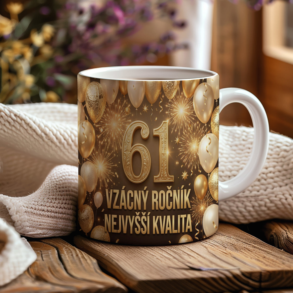 Narozeninový hrnek 61 let – VZÁCNÝ ROČNÍK NEJVYŠŠÍ KVALITA