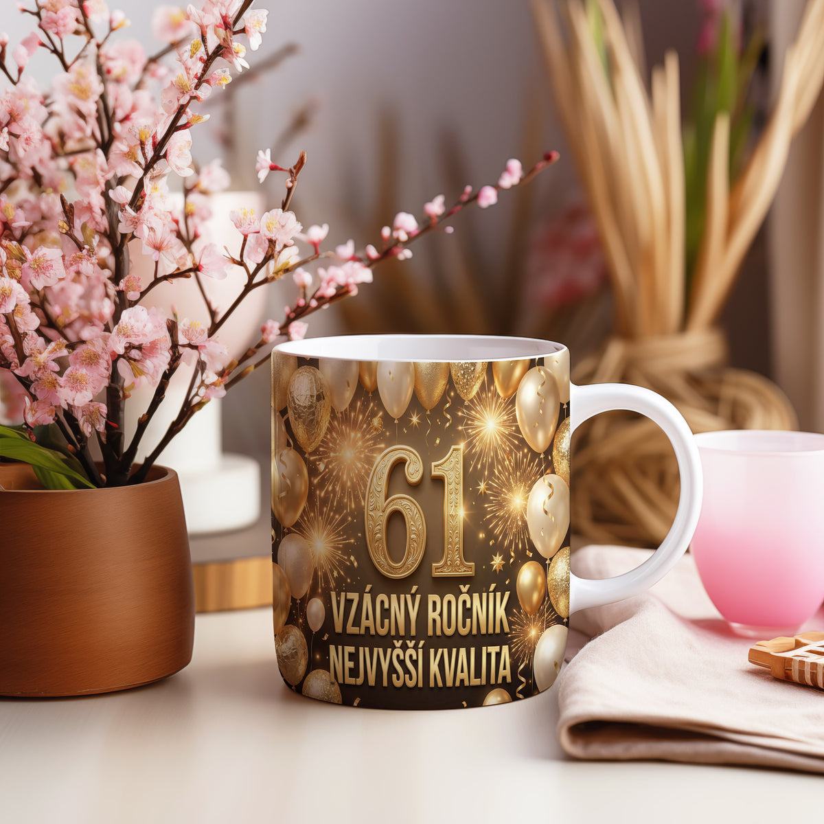 Narozeninový hrnek 61 let – VZÁCNÝ ROČNÍK NEJVYŠŠÍ KVALITA