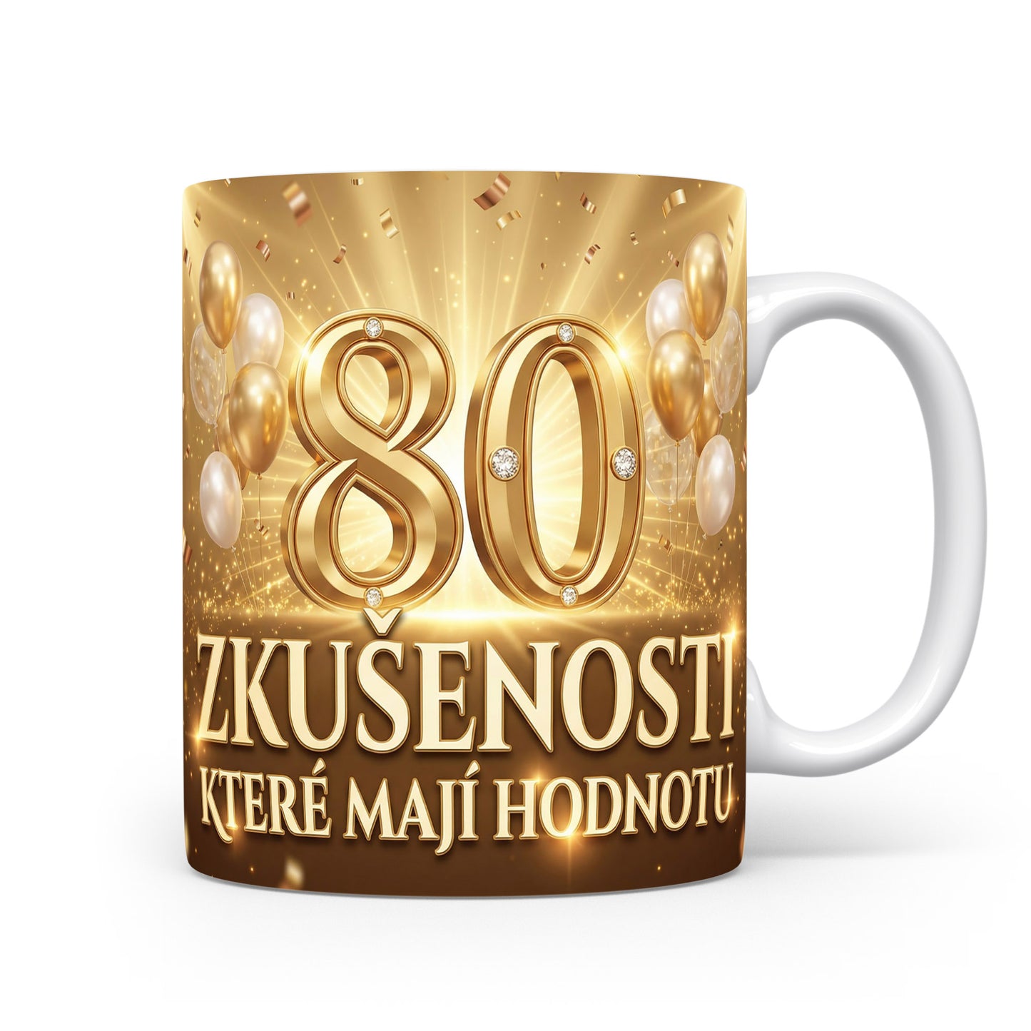 Hrnček s nápisem 80 ZKUŠENOSTI