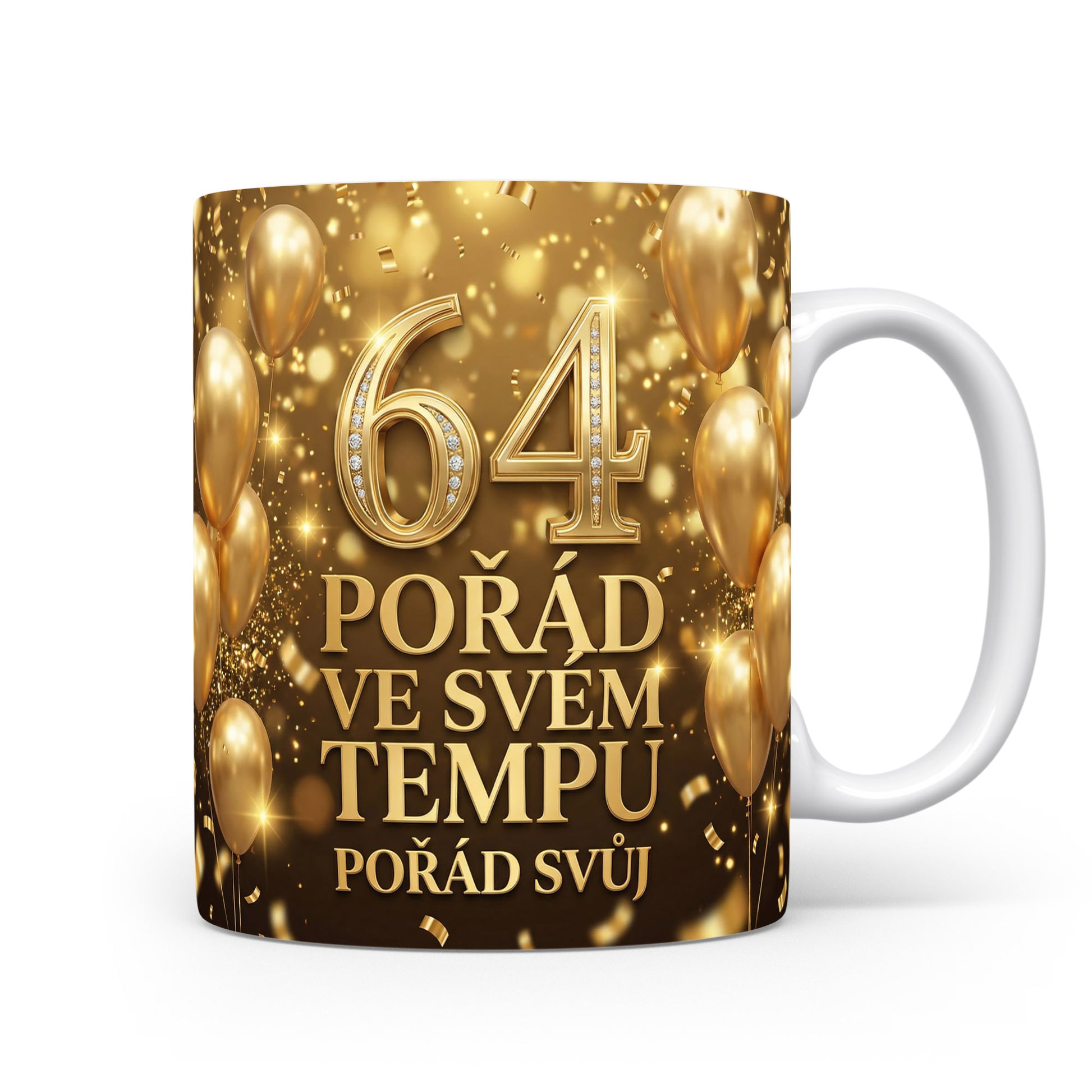 Narozeninový hrnek s číslem 64