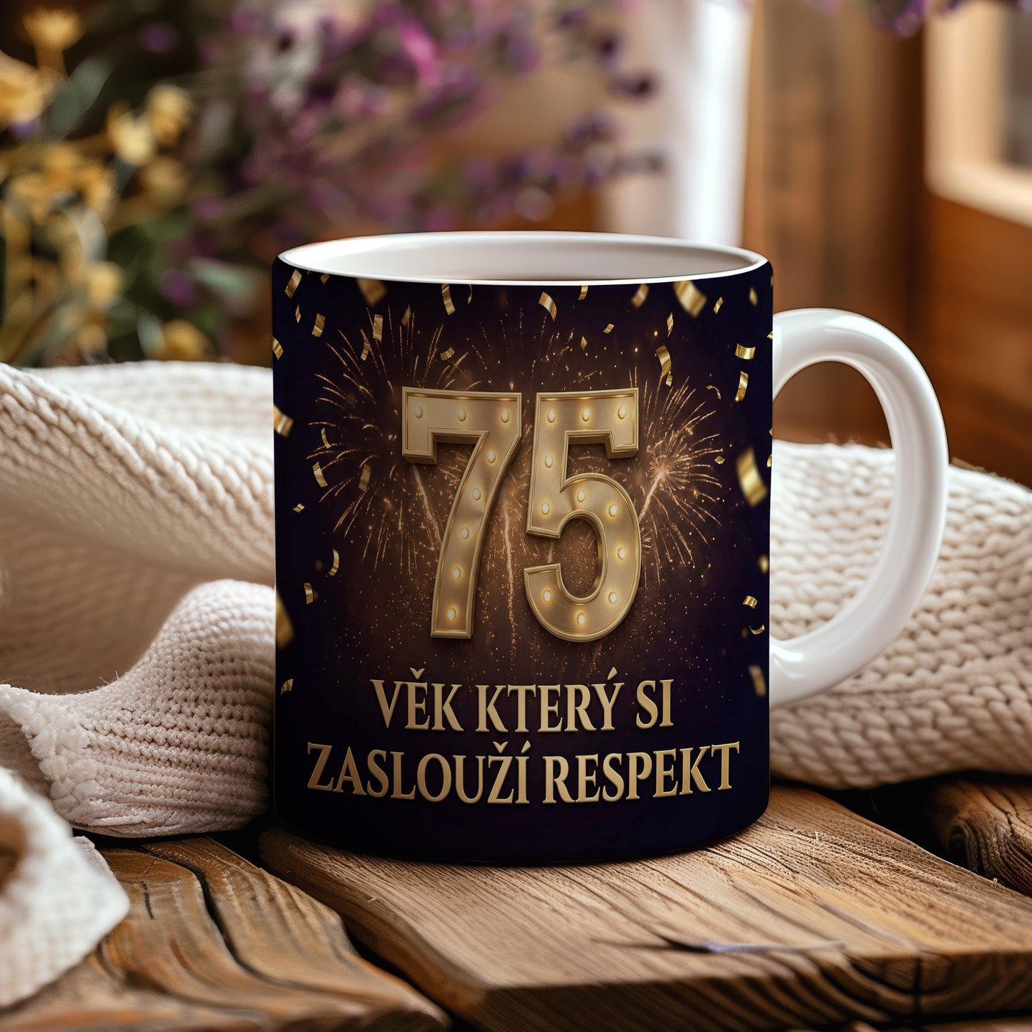 Narozeninový hrnek 75 let – VĚK KTERÝ SI ZASLOUŽÍ RESPEKT