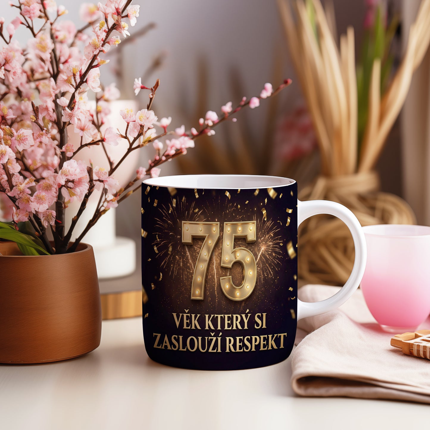Narozeninový hrnek 75 let – VĚK KTERÝ SI ZASLOUŽÍ RESPEKT