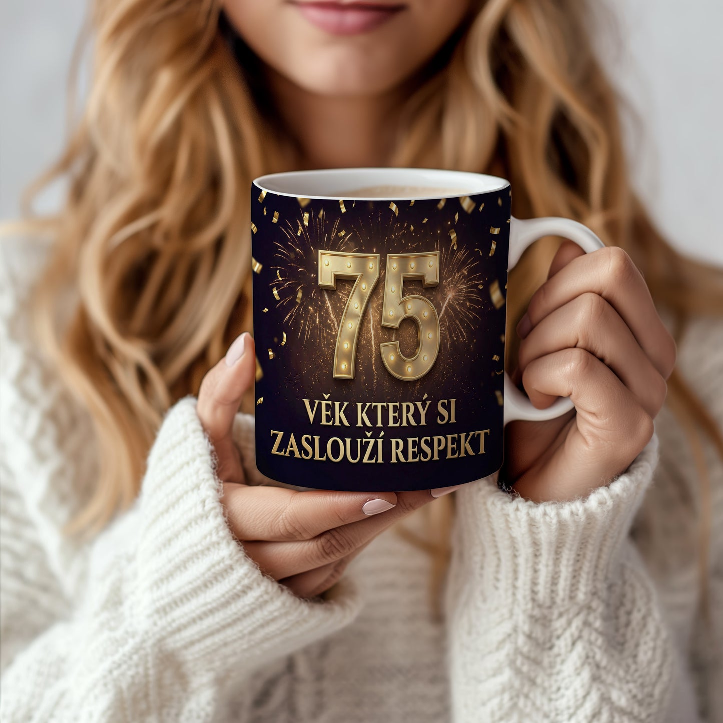 Narozeninový hrnek 75 let – VĚK KTERÝ SI ZASLOUŽÍ RESPEKT