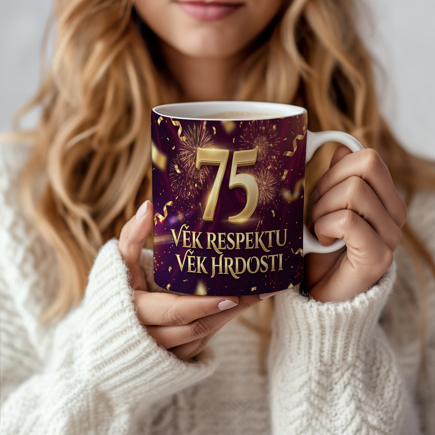 Narozeninový hrnek 75 let – VĚK RESPEKTU VĚK HRDOSTI