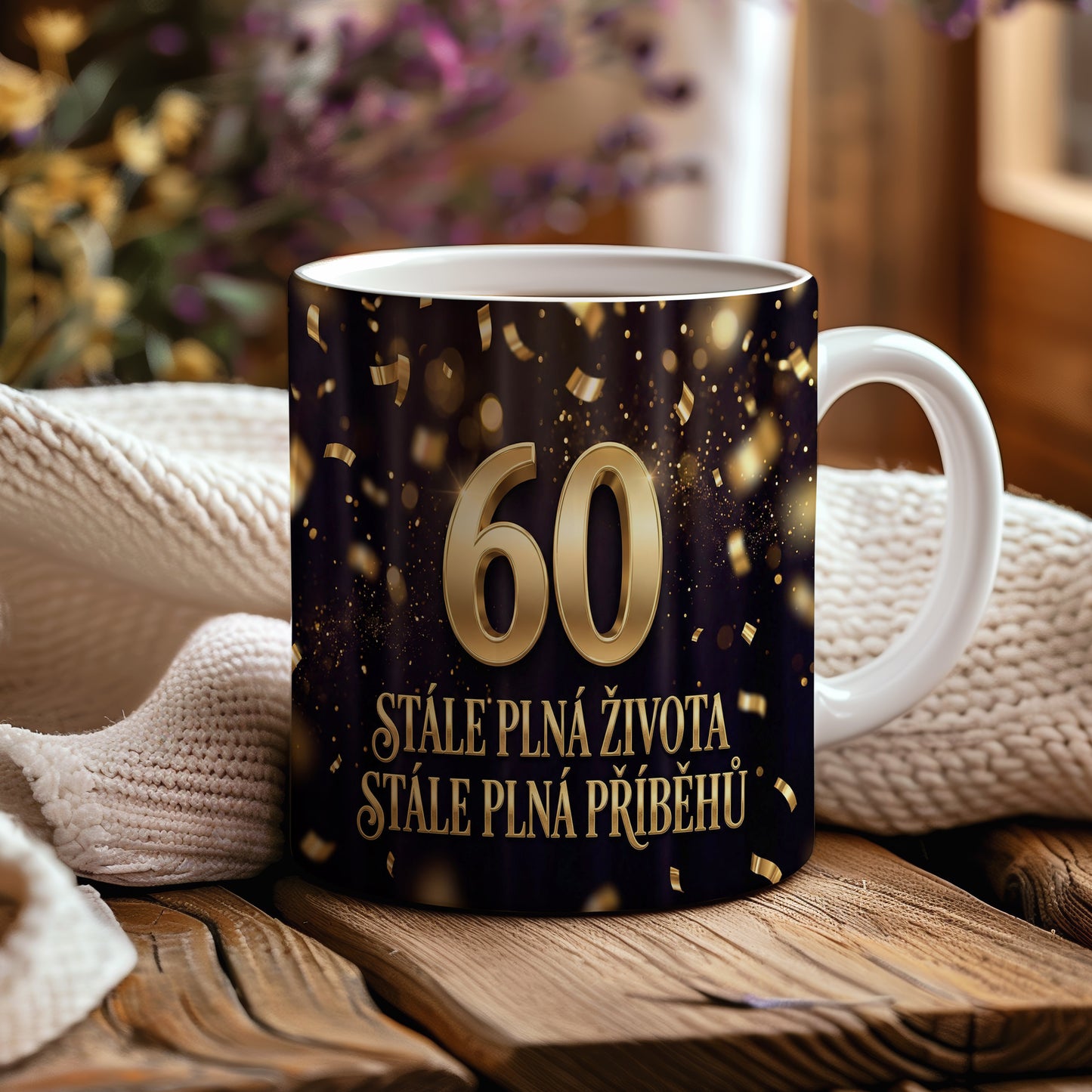 Narozeninový hrnek 60 let – STÁLE PLNÁ ŽIVOTA STÁLE PLNÁ PŘÍBĚHŮ