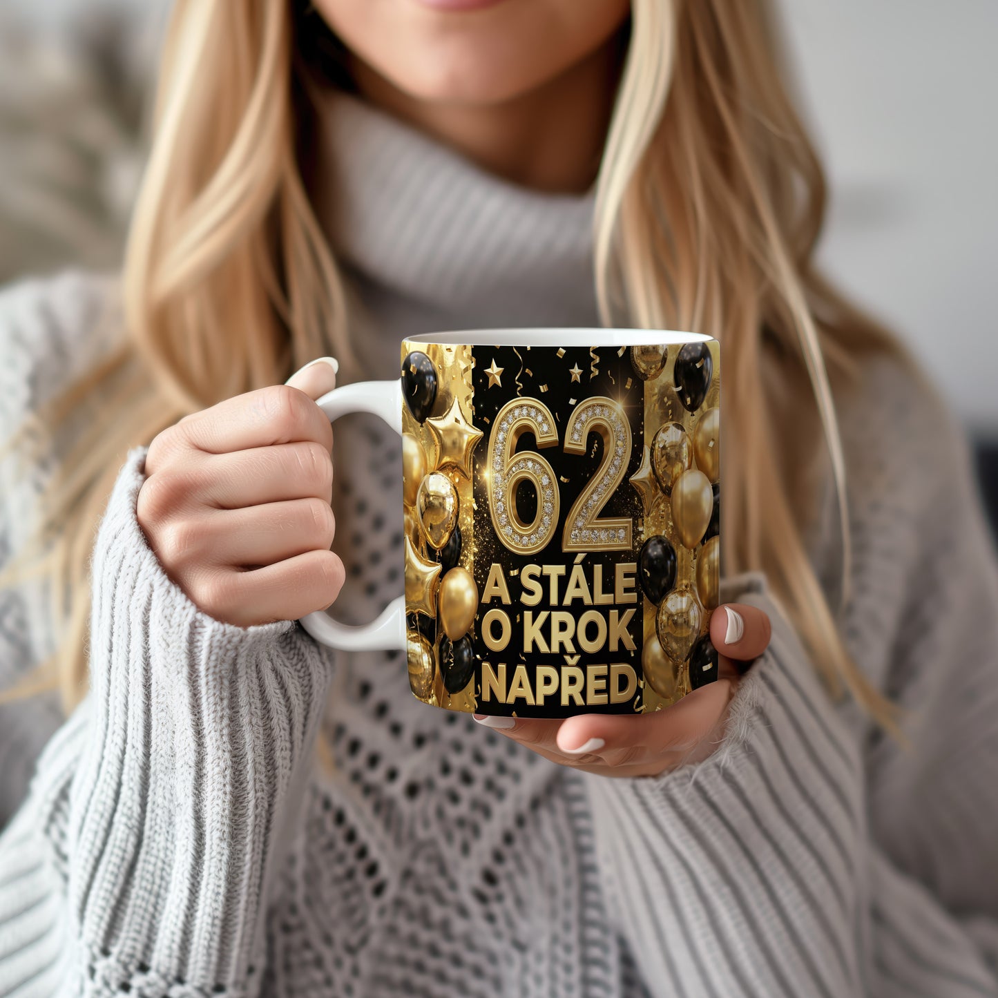 Narozeninový hrnek 62 let – A STÁLE O KROK NAPŘED