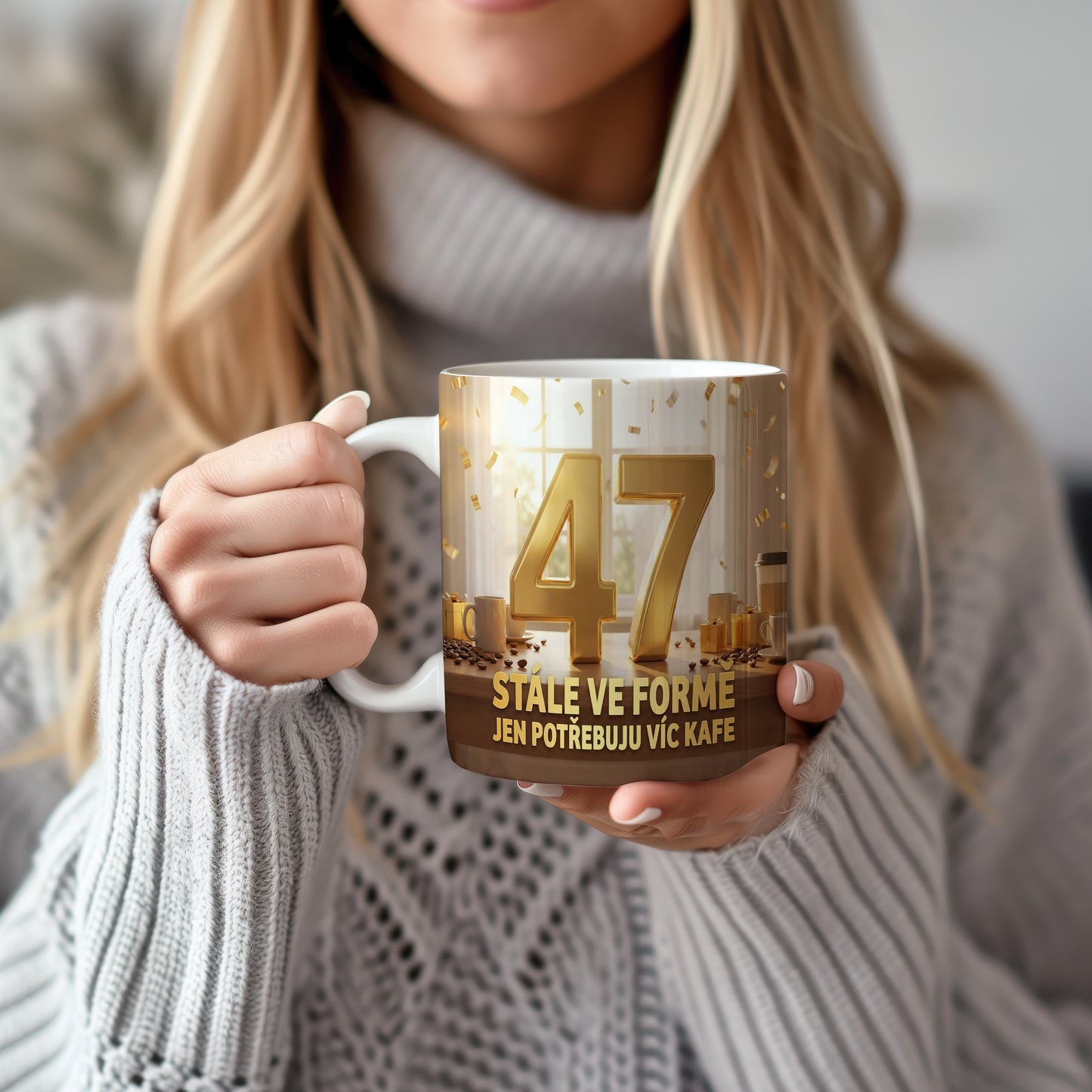 Narozeninový hrnek 47 let – STÁLE VE FORMĚ JEN POTŘEBUJU VÍC KAFE