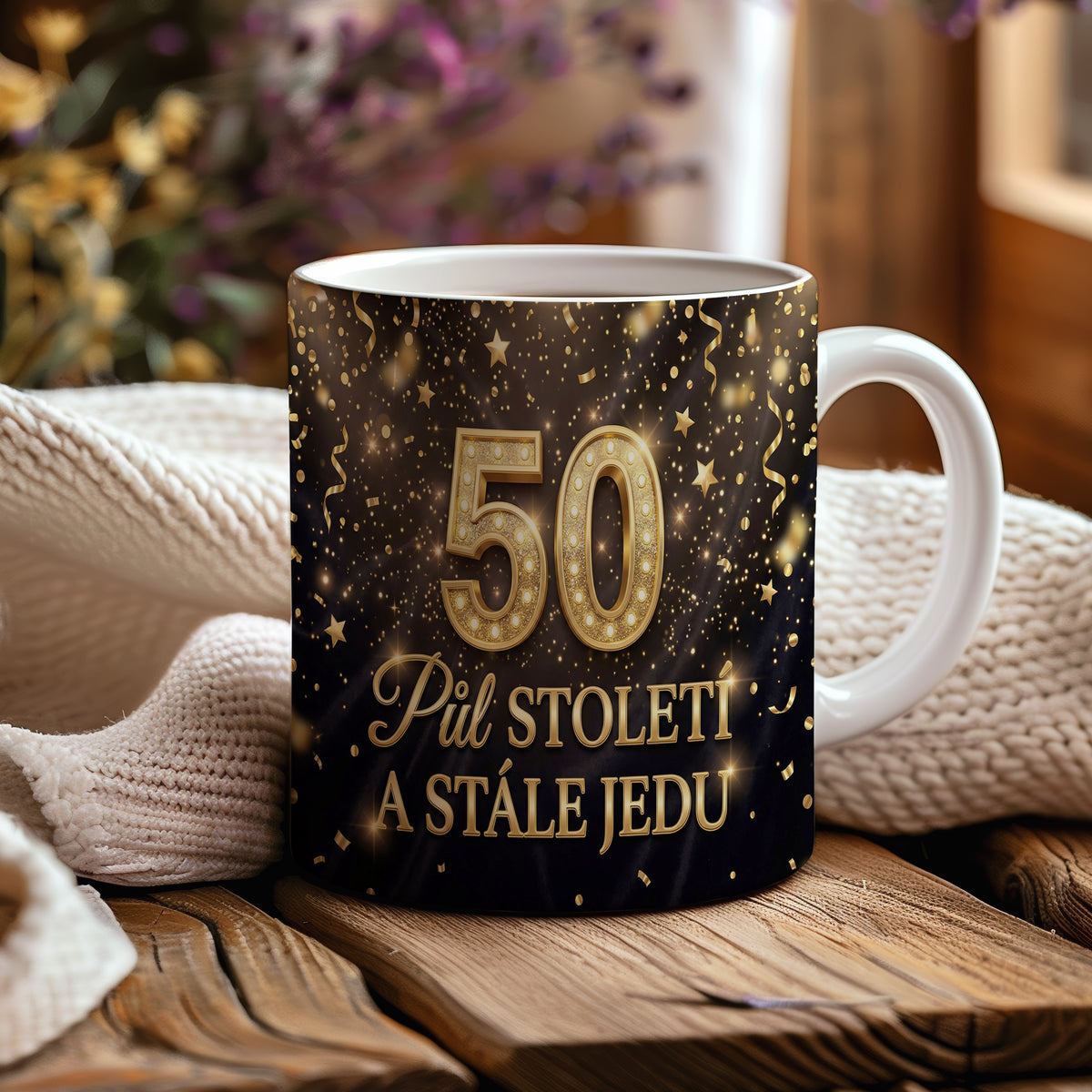 Narozeninový hrnek 50 let – Půl století a stále jedu