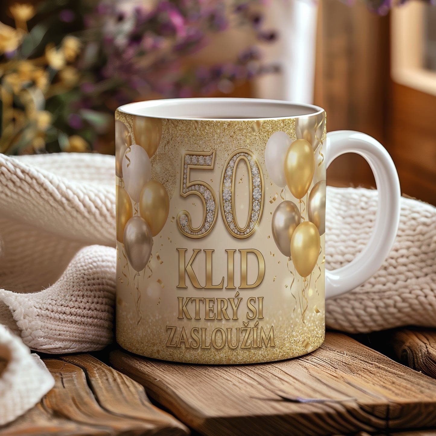 Narozeninový hrnek 50 let – KLID KTERÝ SI ZASLOUŽÍM