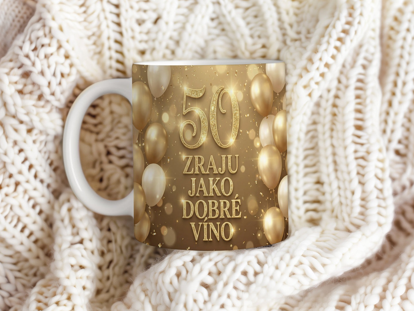 Narozeninový hrnek 50 let – ZRAJU JAKO DOBRÉ VÍNO