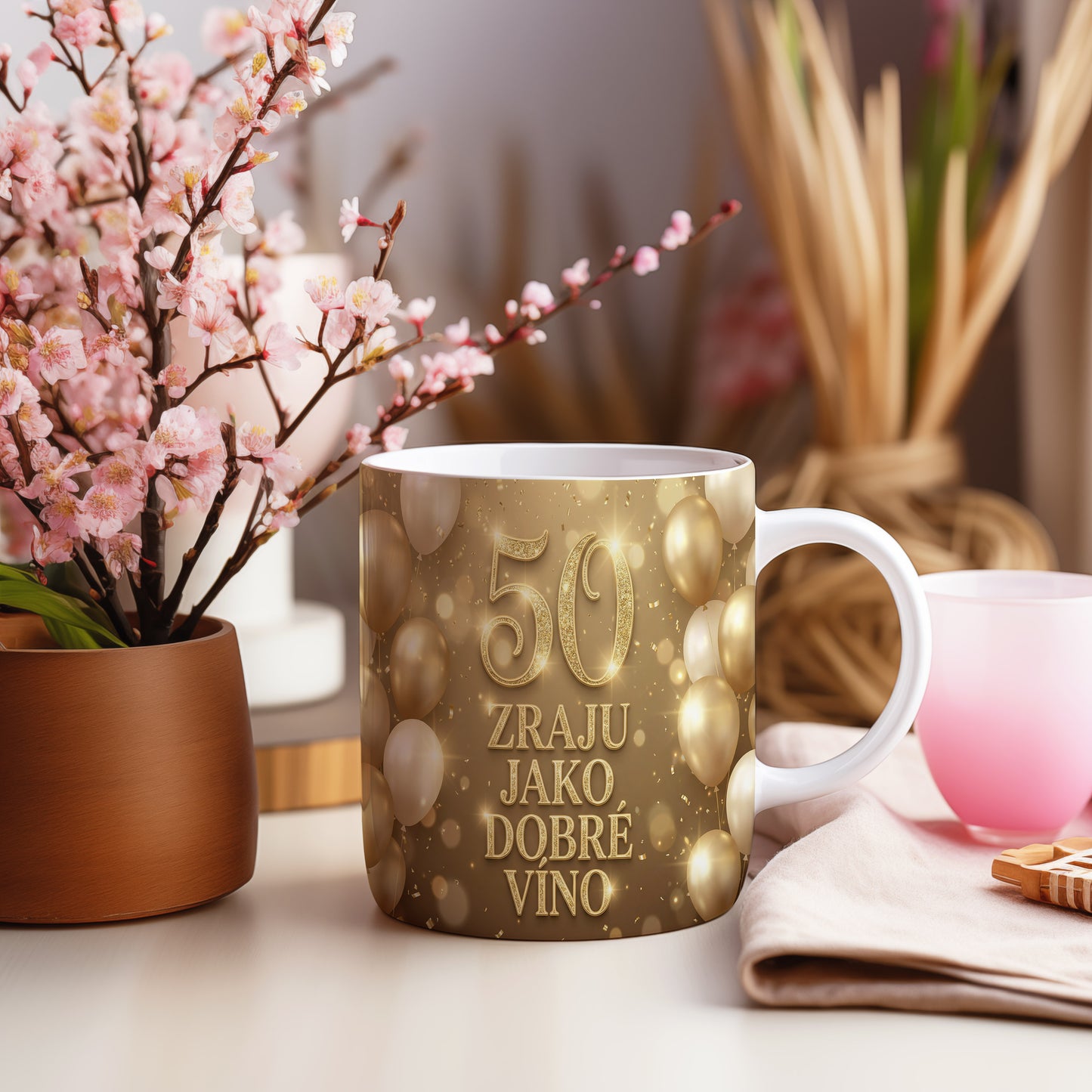 Narozeninový hrnek 50 let – ZRAJU JAKO DOBRÉ VÍNO