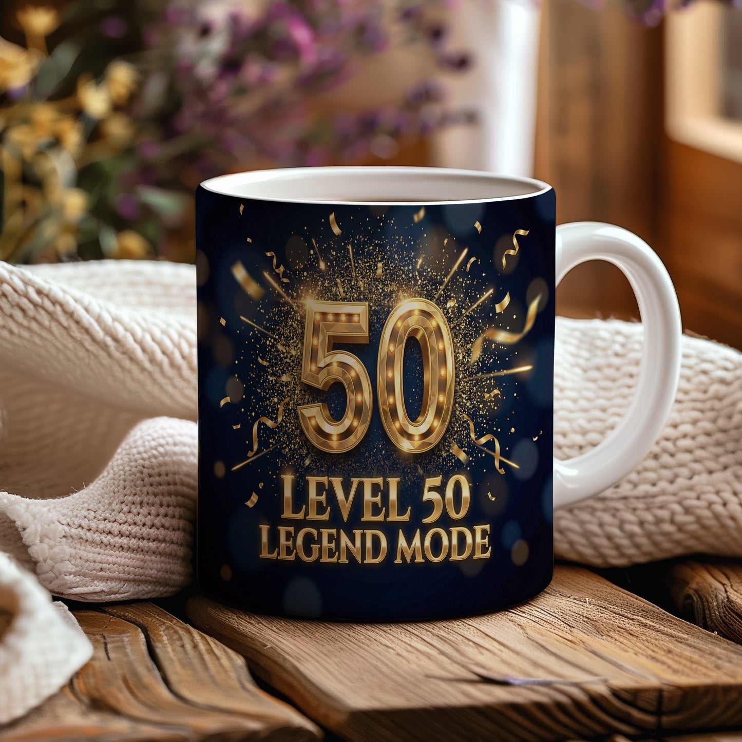 Narozeninový hrnek 50 let – LEVEL 50 LEGEND MODE