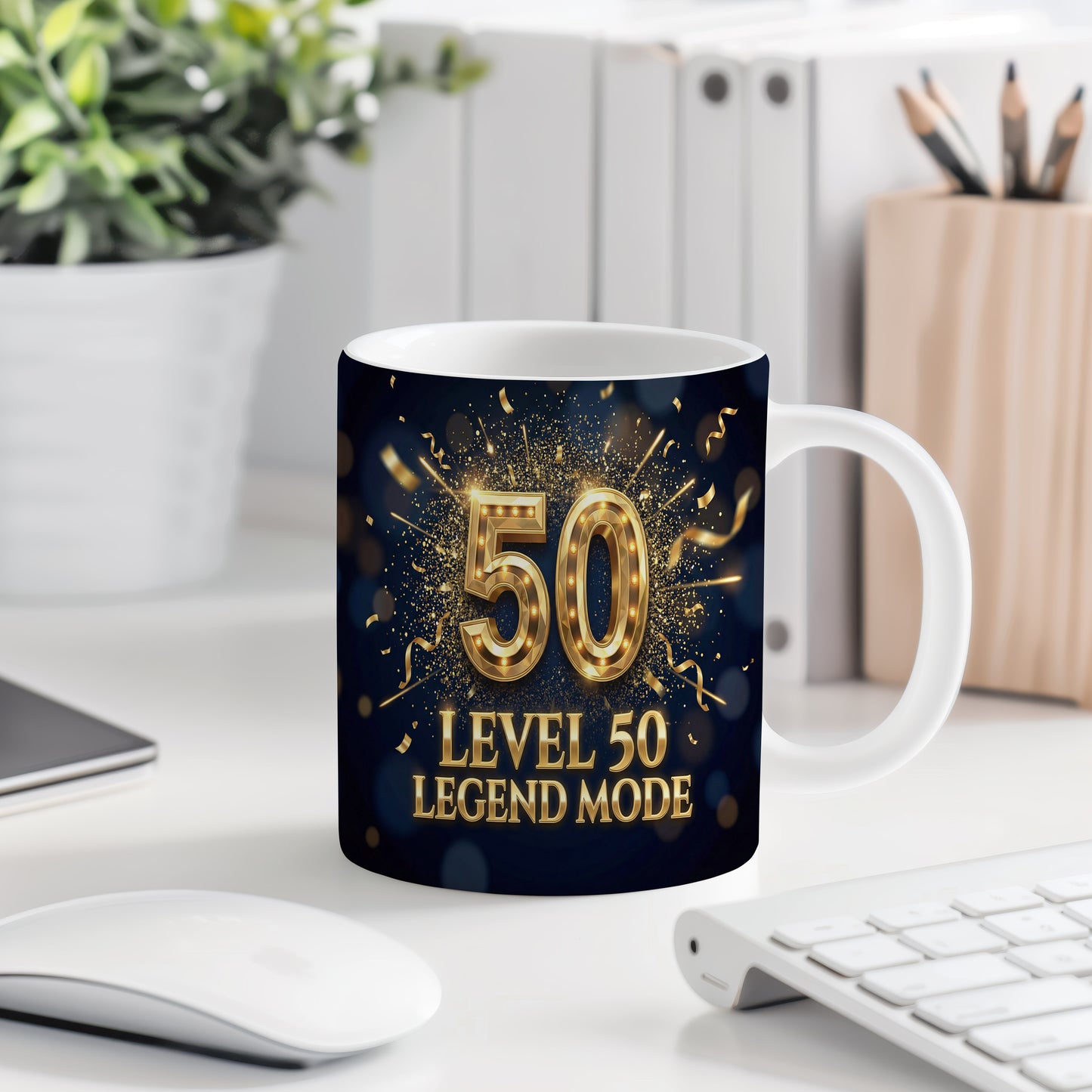 Narozeninový hrnek 50 let – LEVEL 50 LEGEND MODE