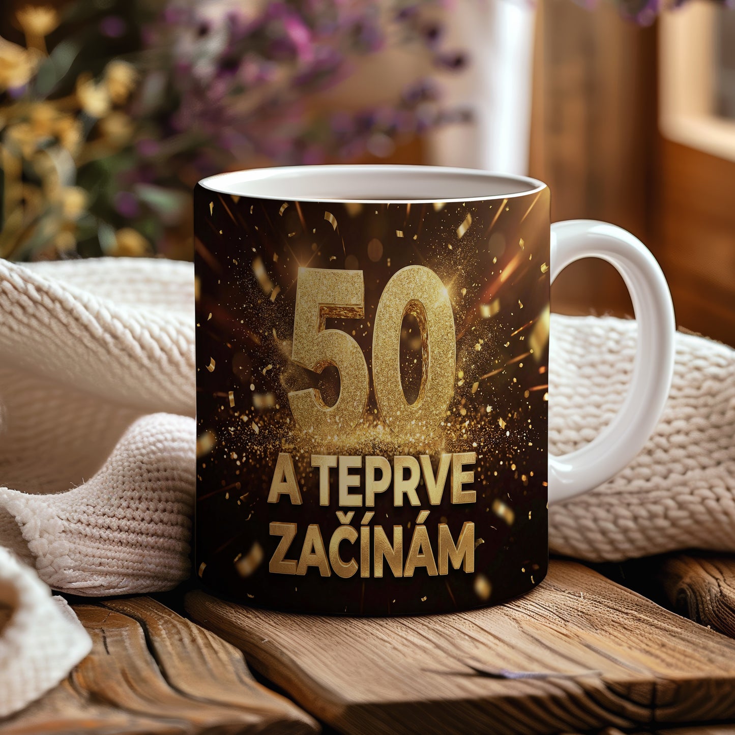 Narozeninový hrnek 50 let – A TEPRVE ZAČÍNÁM