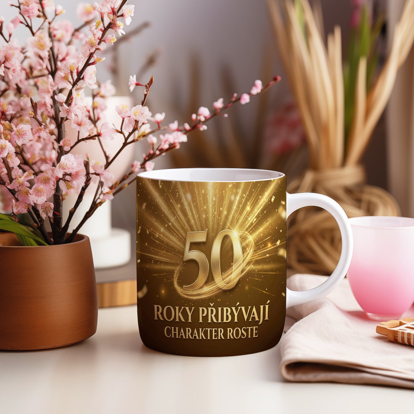 Narozeninový hrnek 50 let – ROKY PŘIBÝVAJÍ, CHARAKTER ROSTE