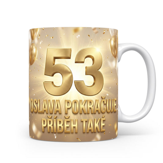 Narozeninový hrnek s věkem 53