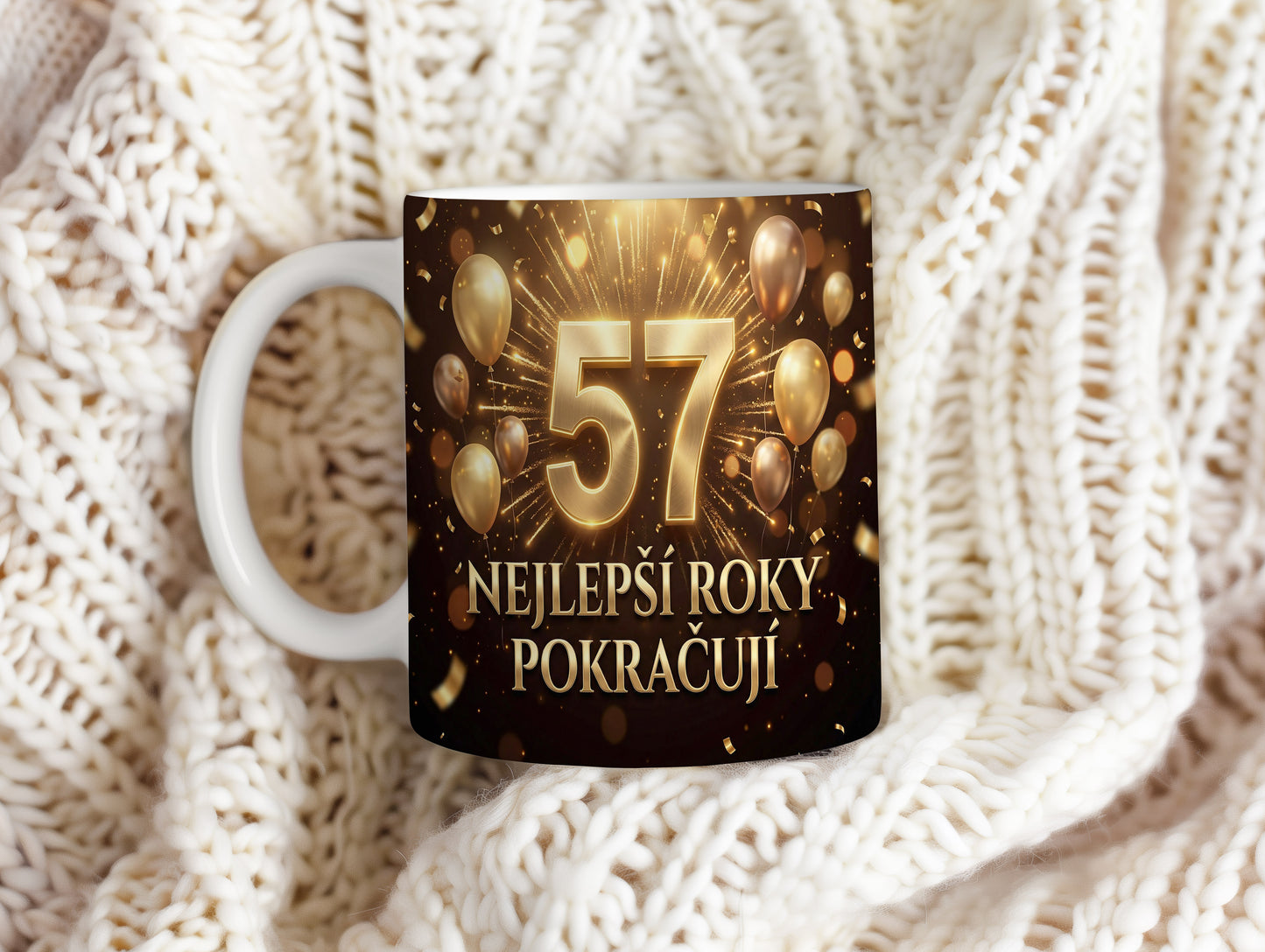 Narozeninový hrnek 57 let – NEJLEPŠÍ ROKY POKRAČUJÍ