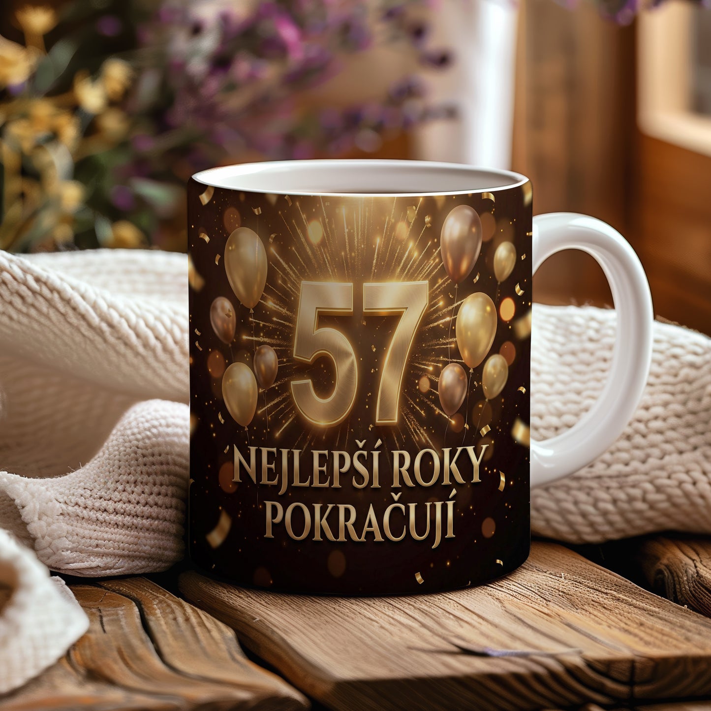 Narozeninový hrnek 57 let – NEJLEPŠÍ ROKY POKRAČUJÍ